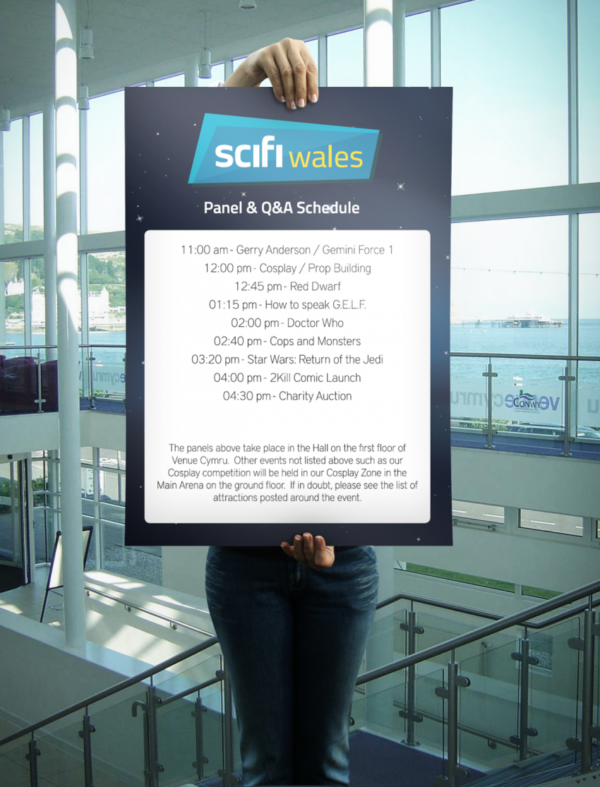 Panel and Photo Shoot Schedule for Scifi Wales