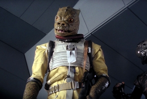 Bounty Hunter Bossk from Star Wars attending Scifi Wales